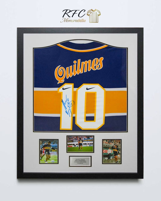 Diego Maradona Hand Signed Boca Juniors Shirt Professionally Framed With COA